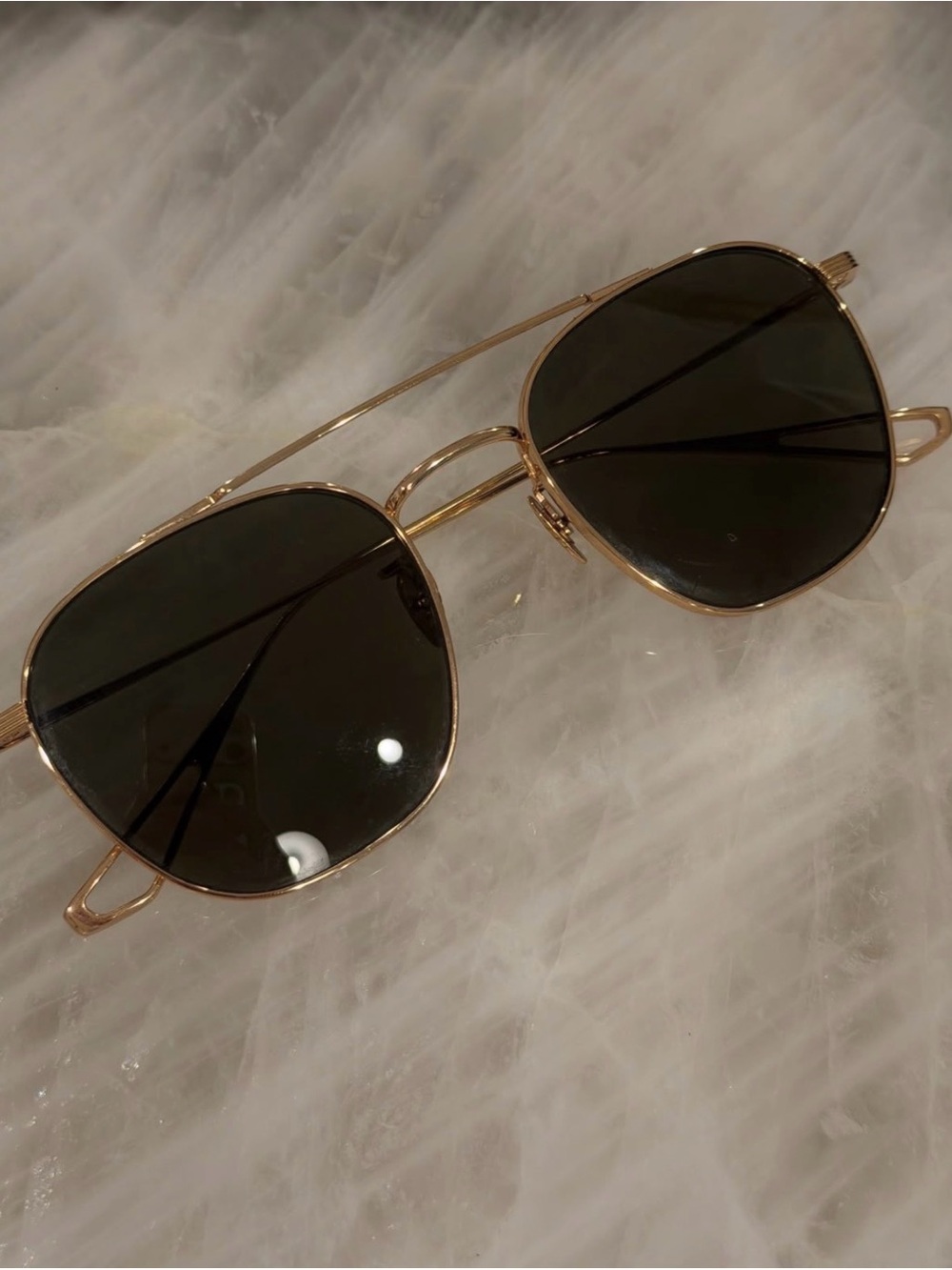 KREWE Gold Frame Sunglasses with Dark Lenses